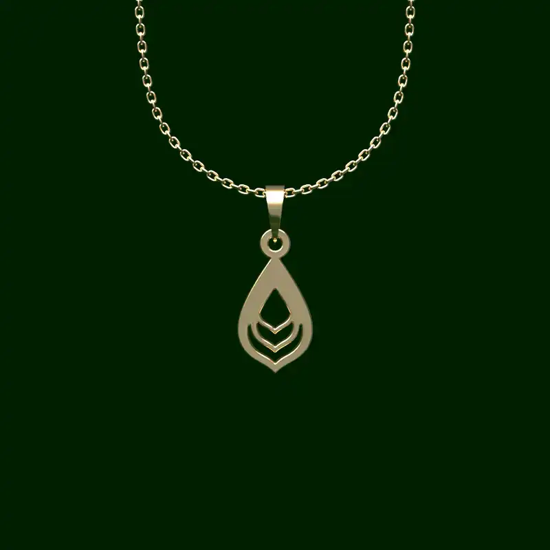 گردنبند طلا 18 عیار زنانه مدوپد مدل اشک کد QQ2-1-1059