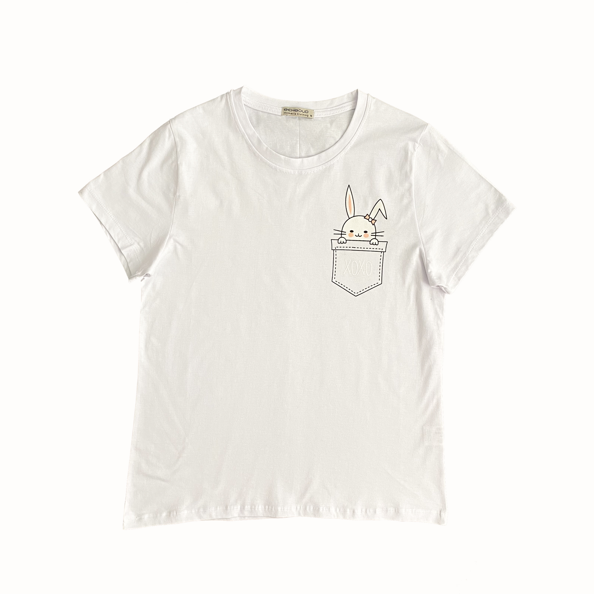 تی شرت آستین کوتاه زنانه مدل خرگوشی کد 702151 رنگ سفید