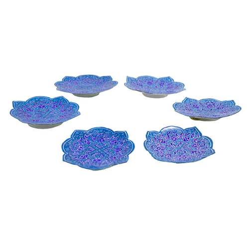 مجموعه ظروف هفت سین 6 پارچه مدل میناکاری کد DX1400