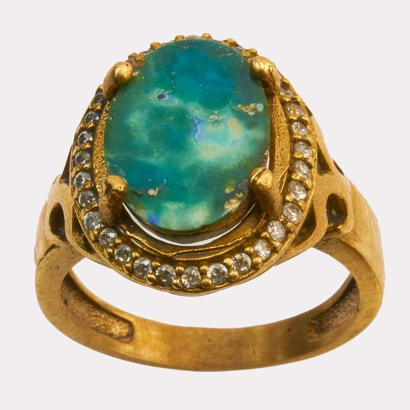 انگشتر زنانه مدل فیروزه نیشابور ابر و بادی