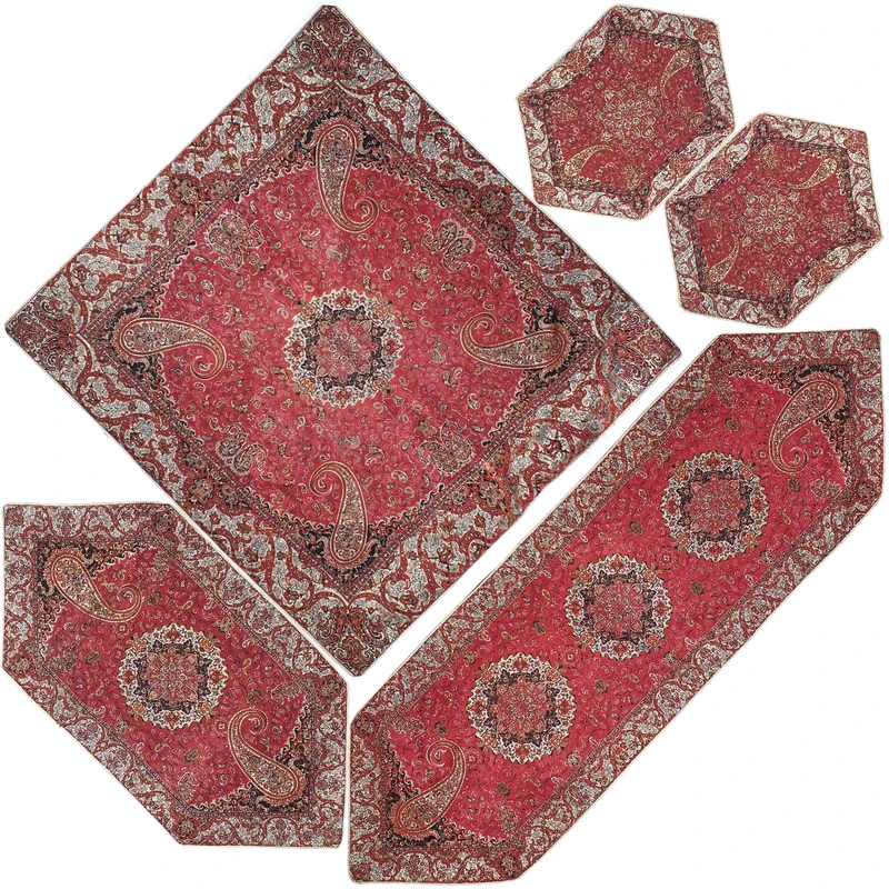 ست 5 تکه رومیزی ترمه مدل شیوا کد ZHR-272