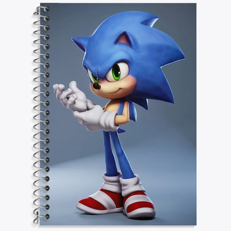 دفتر زبان 50 برگ خندالو مدل دو خط طرح سونیک (Sonic) کد 37038