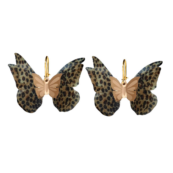 گوشواره طلا 18 عیار زنانه گالری یارطلا مدل پروانه کد AGP12
