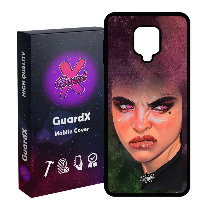 کاور گارد ایکس طرح Girl مدل Glass10260 مناسب برای گوشی موبایل شیائومی Redmi Note 9S / Note 9 Pro / Note 9 Pro Max