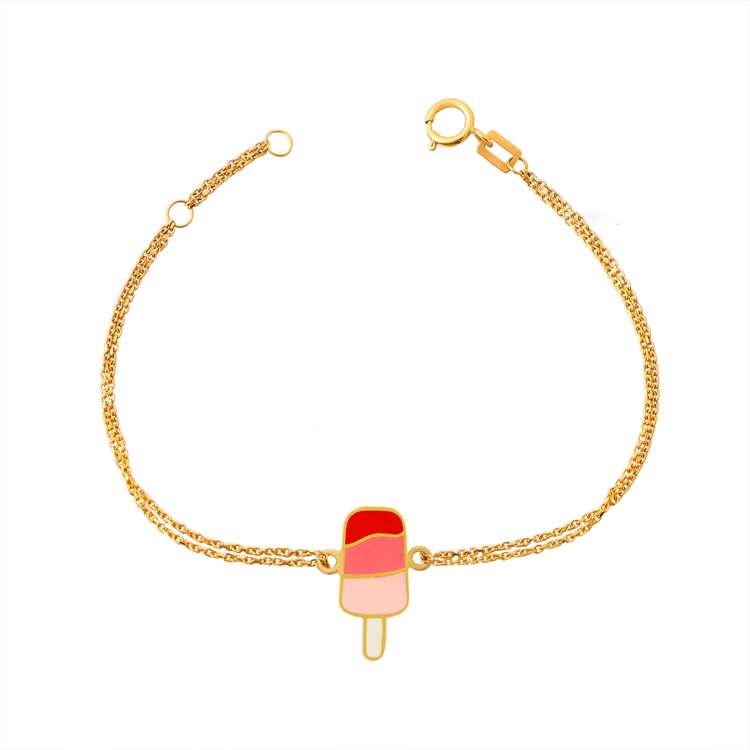 دستبند طلا 18 عیار دخترانه هور گالری مدل Akb647