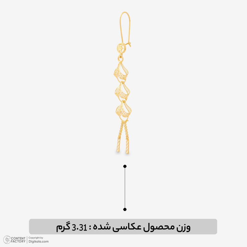 گوشواره عصایی طلا 18 عیار زنانه مایا ماهک مدل ME1279 - 2