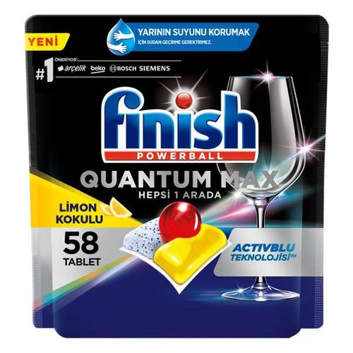قرص ماشین ظرفشویی فینیش مدل Quantum Max Hepsi 1 Arada Limon بسته 58 عددی