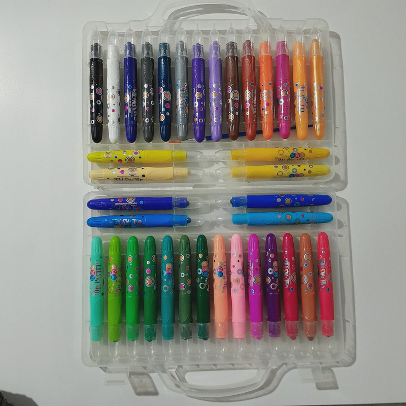 پاستل روغنی 36 رنگ مدل پیچی کد P2 به همراه قلم مو