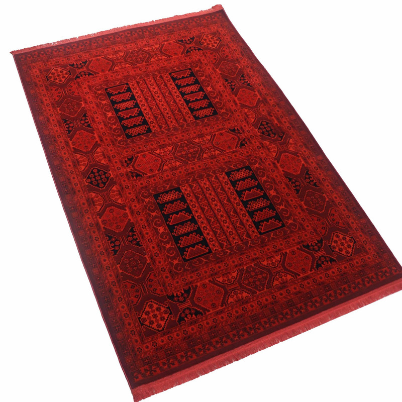 فرش ماشینی بزرگمهر طرح بلوچی کد 78008 زمینه لاکی