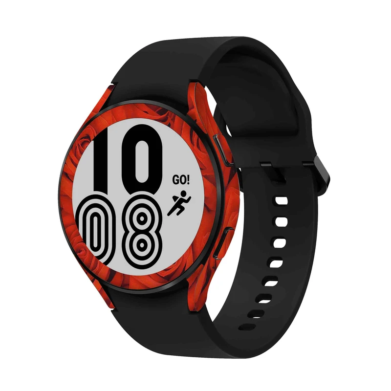  برچسب ماهوت طرح Red-Flower مناسب برای ساعت هوشمند سامسونگ Watch4 44mm