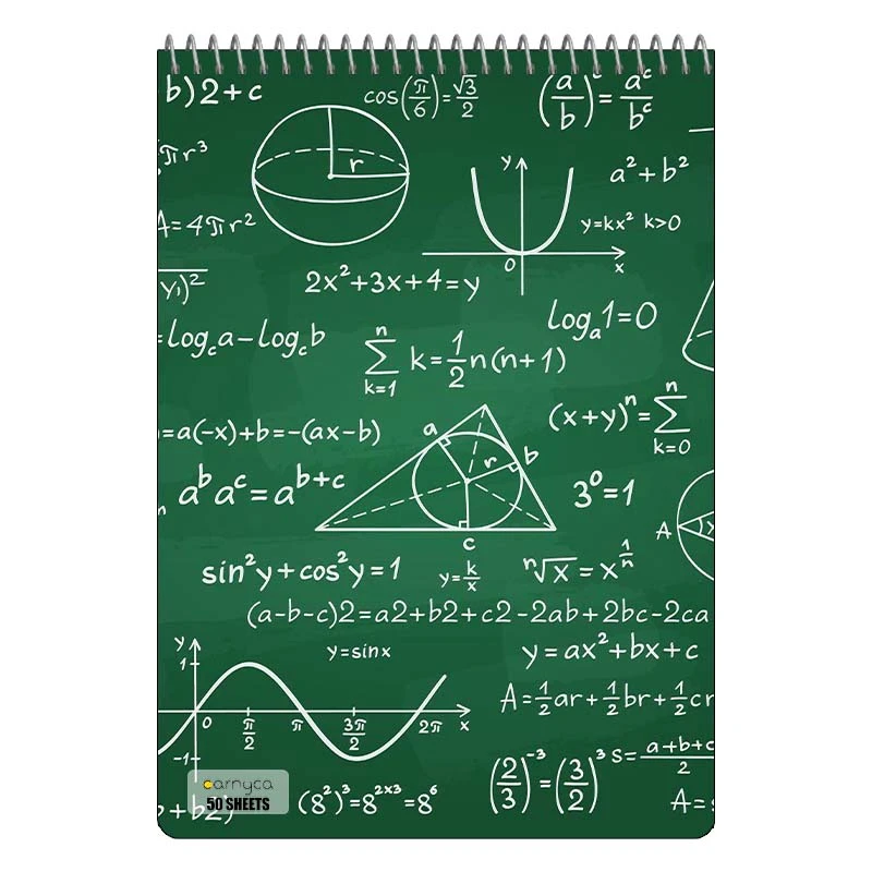 دفتر نقاشی 50 برگ سیمی کارنیکا طرح ریاضیات Mathematics کد 65187
