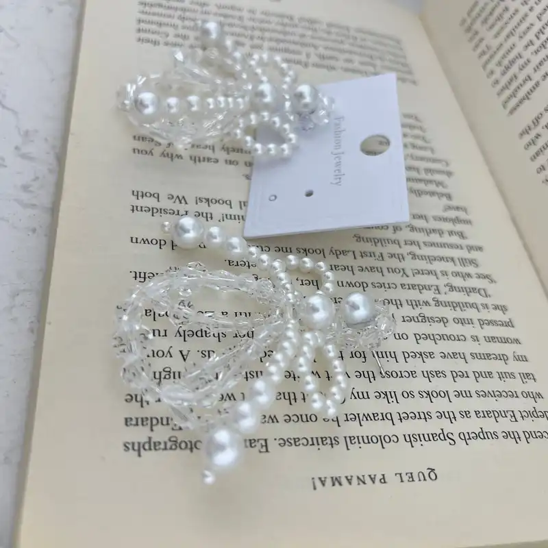 گوشواره زنانه مدل پاپیون مرواریدی کد E5245