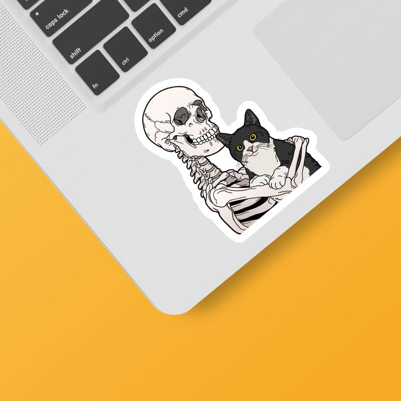 استیکر لپ تاپ و موبایل بووم طرح اسکلت مهربون کد 139