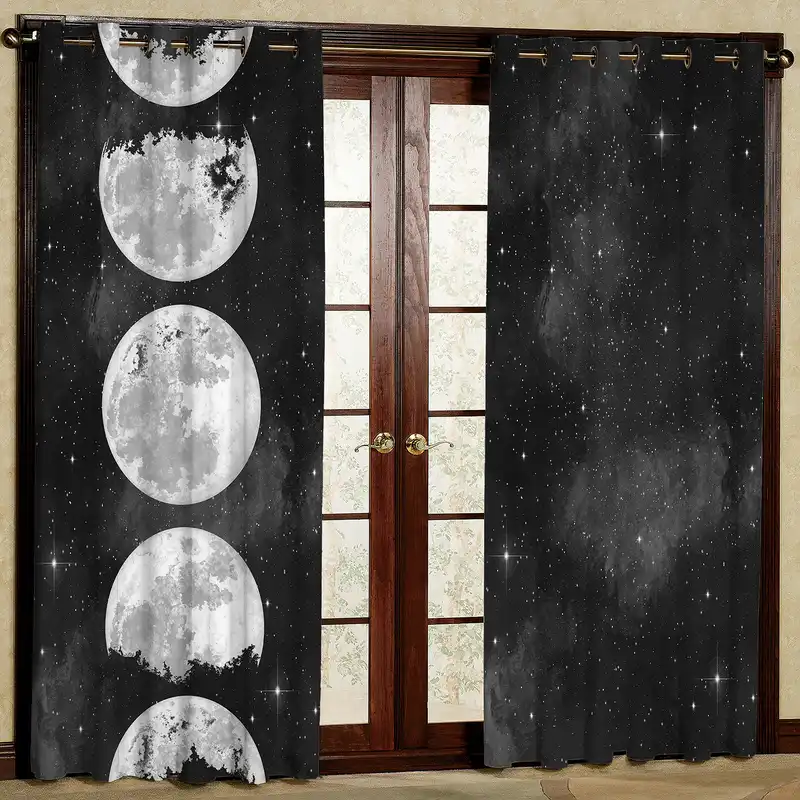 پرده مدل ماه و ستاره مخمل پانچی کد 1973a سایز 200x140 سانتی متر