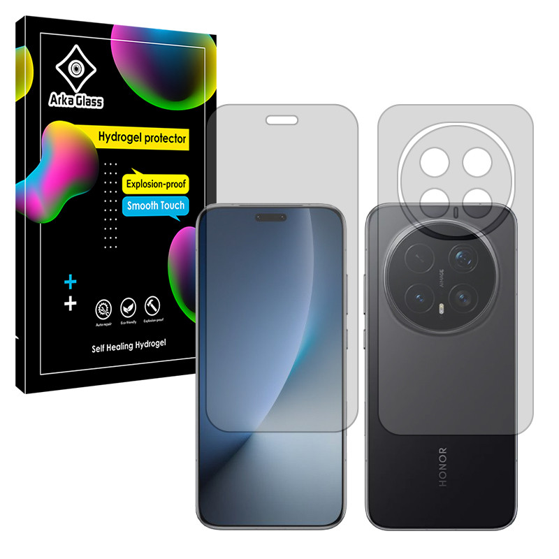 محافظ صفحه نمایش مات آرکا گلس مدل هیدروژلی مناسب برای گوشی موبایل آنر Magic8 Pro به همراه محافظ پشت گوشی