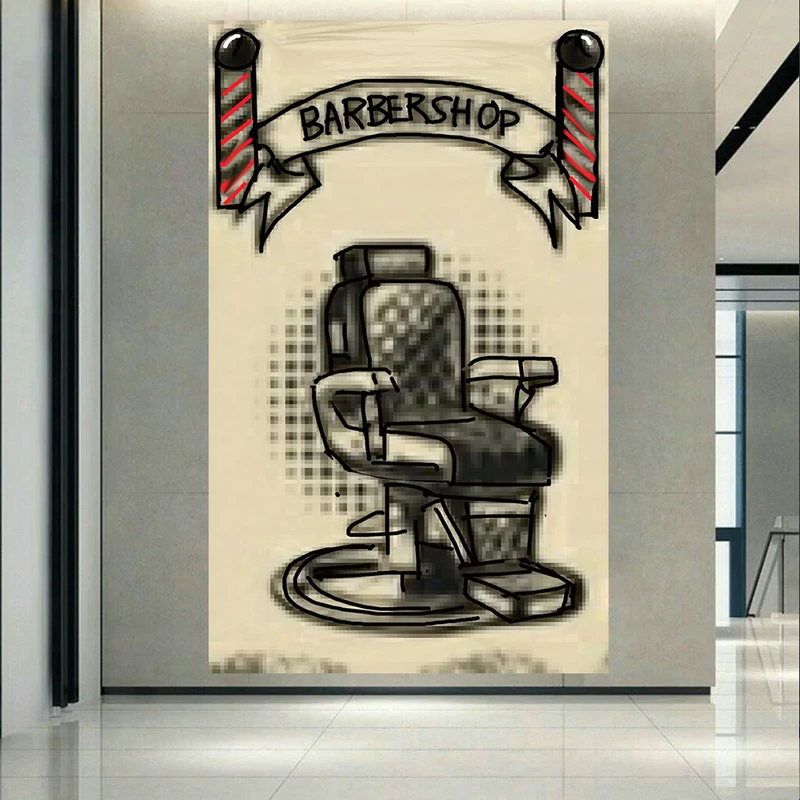 استیکر طرح آرایشگاه مدل تار شده و مینیمال کد AR30970