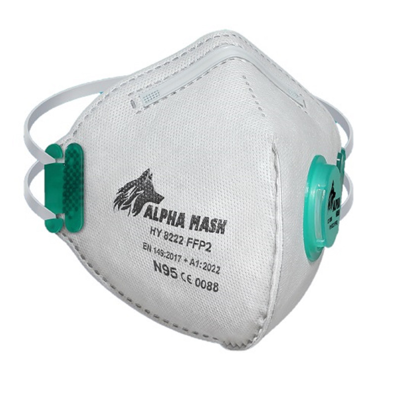 ماسک تنفسی آلفا ماسک مدل فیلتر دار کد N95 بسته 12 عددی