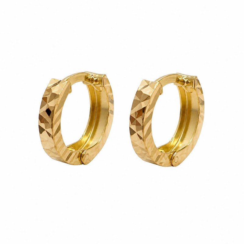 گوشواره حلقه‌ای طلا 18 عیار زنانه مان گالری مدل تراش کد EA01-0035500