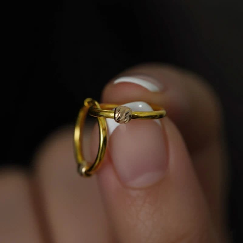 گوشواره حلقه‌ای طلا 18 عیار زنانه طلای کامک مدل البرنادو  - 4
