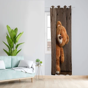 پرده مدل عروسک خرسی مخمل پانچی کد 1331 سایز 140x200 سانتی متر