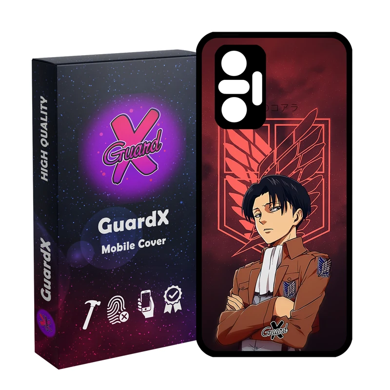 کاور گارد ایکس طرح Levi Anime مدل Glass10478 مناسب برای گوشی موبایل شیائومی Redmi Note 10 Pro/Note 10 Pro Max