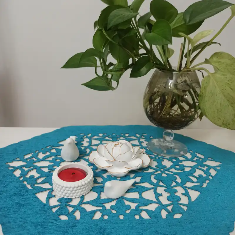 ست 4 تکه جاشمعی و جاعودی مدل  گل و کبوتر