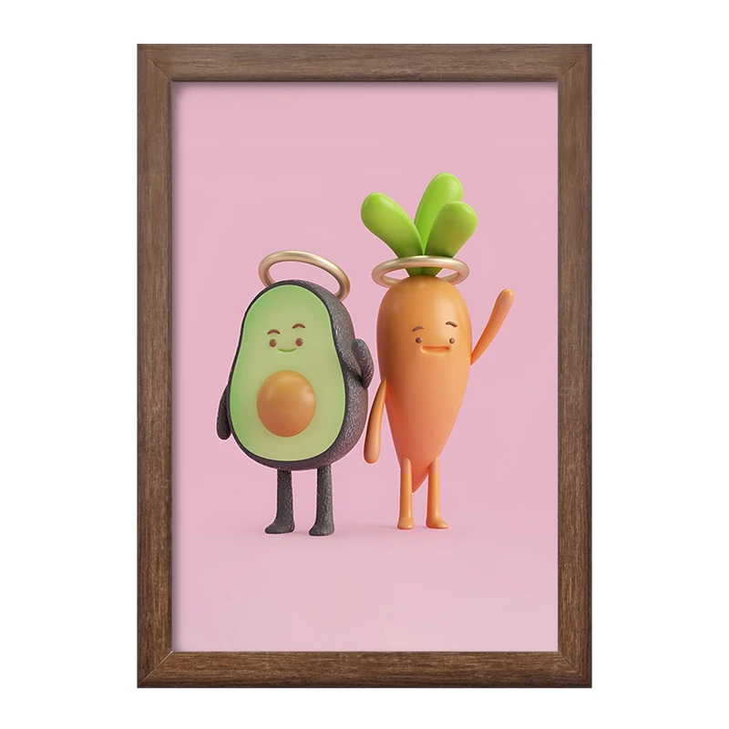 تابلو خندالو طرح هویج و آووکادو بامزه کد F3361
