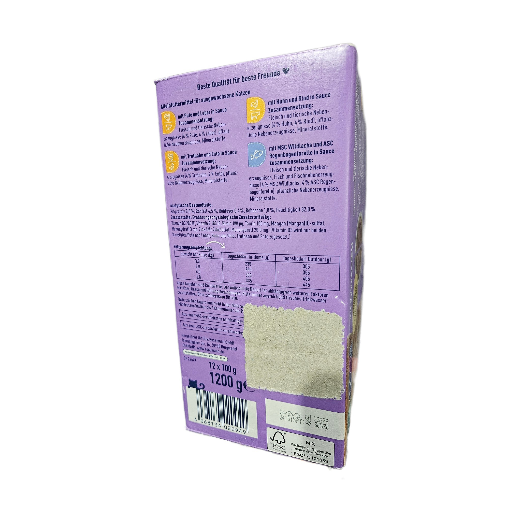 پوچ گربه بالغ وینستون مدل مولتی پک طعم ماهی، بوقلمون، اردک، گوشت گاو، مرغ وزن 1200 گرم