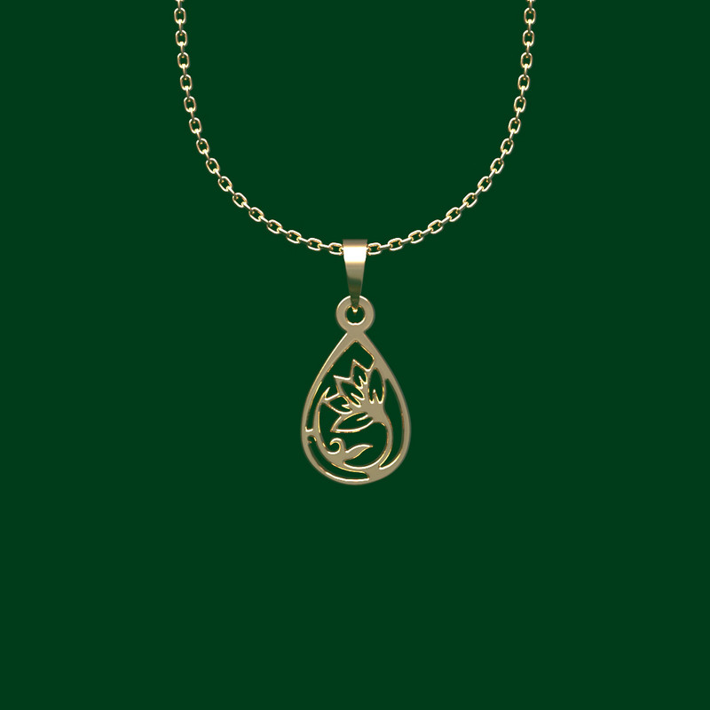 گردنبند طلا 18 عیار زنانه مدوپد مدل گل کد FF2-1-1270