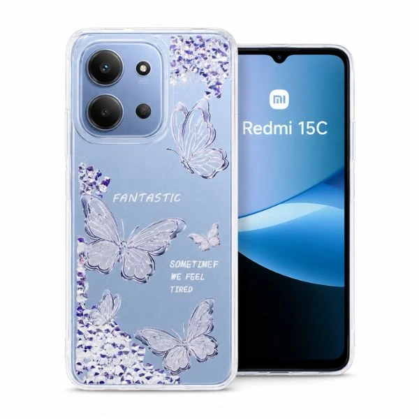 کاور کد 01 طرح پروانه آکواریومی مناسب برای گوشی موبایل شیائومی Redmi15c 4G