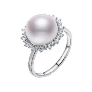   انگشتر نقره زنانه قیراط طرح مروارید کد GH4448