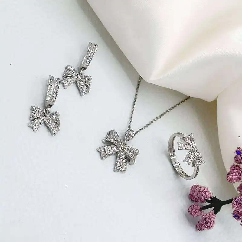 نیم ست نقره زنانه مدل رونیا کد BF 27