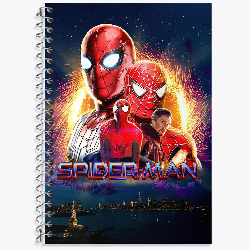 دفتر زبان 50 برگ خندالو مدل دو خط طرح مرد عنکبوتی (Spider Man) کد F2101