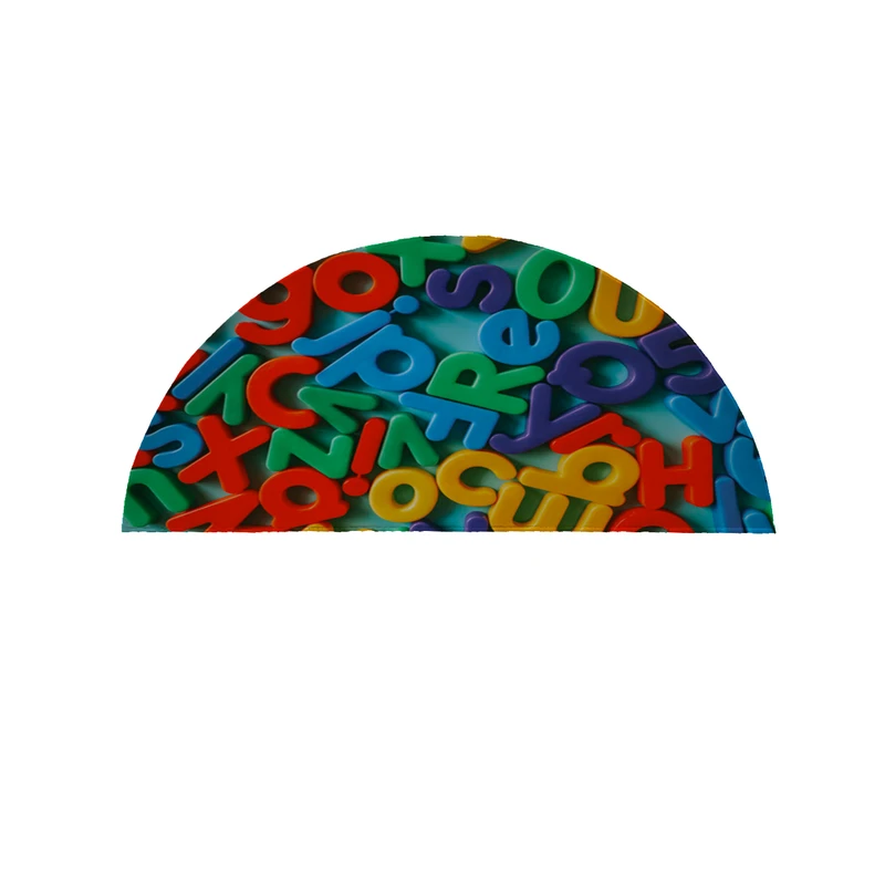 پادری مدل نیم دایره طرح حروف انگلیسی کد 8101 سایز 90×45 سانتی متر