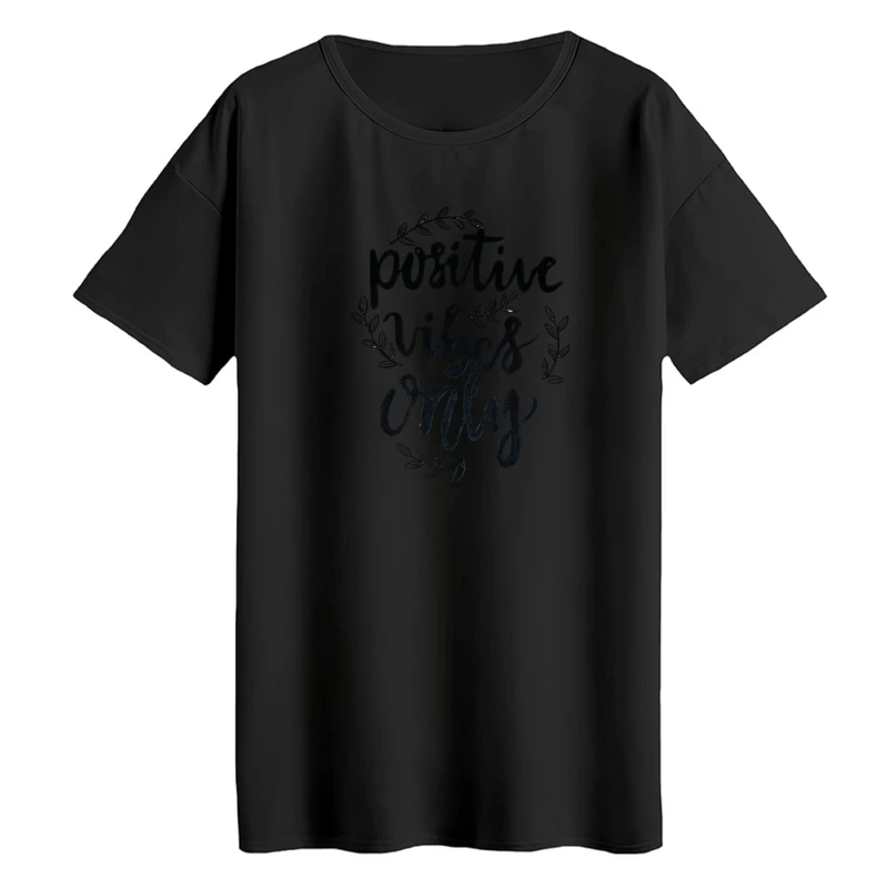 تی‌شرت لانگ آستین کوتاه زنانه مدل تکست مینیمال کد02