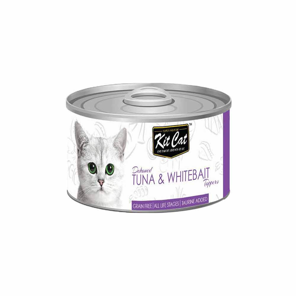 کنسرو غذای گربه کیت کت مدل ماهی تن و وایت بیت وزن 80 گرم