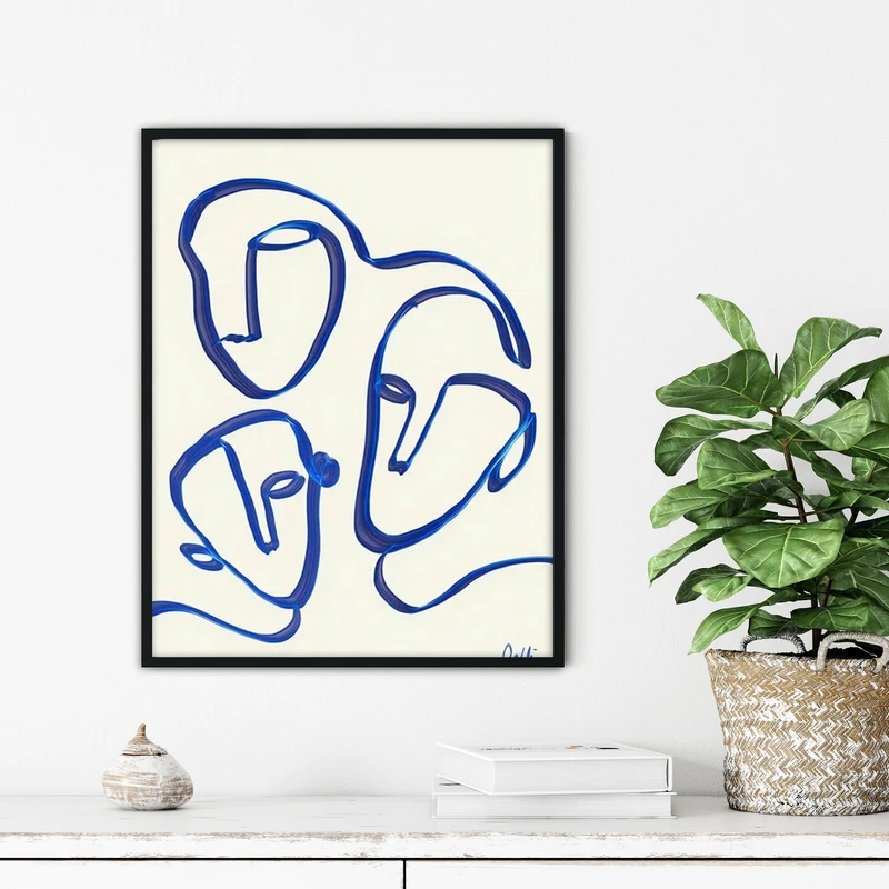 تابلو آتریسا طرح لاین آرت مدرن مدل ATFL166 فریم مشکی