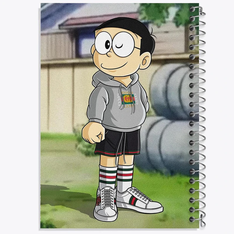 دفتر ژورنال نویسی 50 برگ خندالو مدل نقطه ای طرح نوبیتا انیمه دورایمون کد 12770