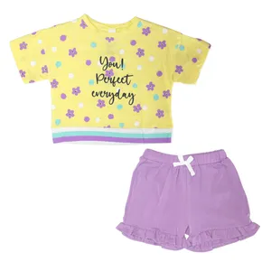 ست تی شرت و شلوارک دخترانه مدل Süprem