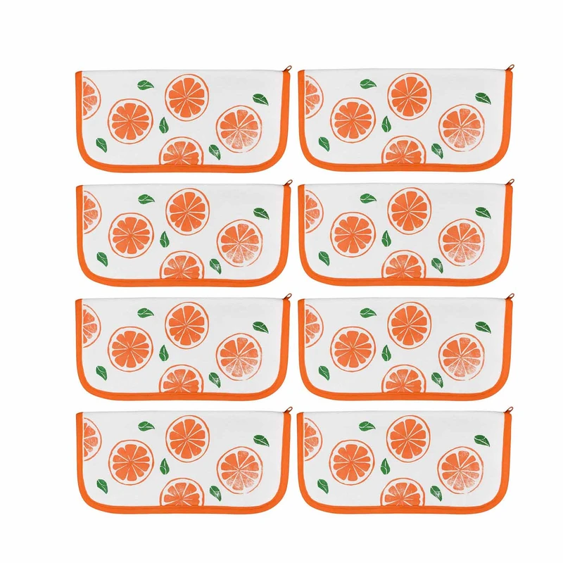 کیسه نان مدل جا لقمه ای پرتقال سایز 23x23 سانتی متر مجموعه 8 عددی