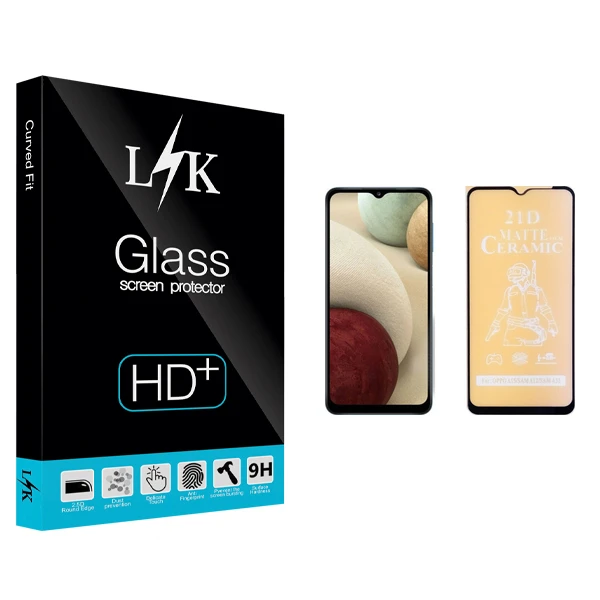 محافظ صفحه نمایش سرامیکی ال کی مدل +HD مناسب برای گوشی موبایل سامسونگ Galaxy A12