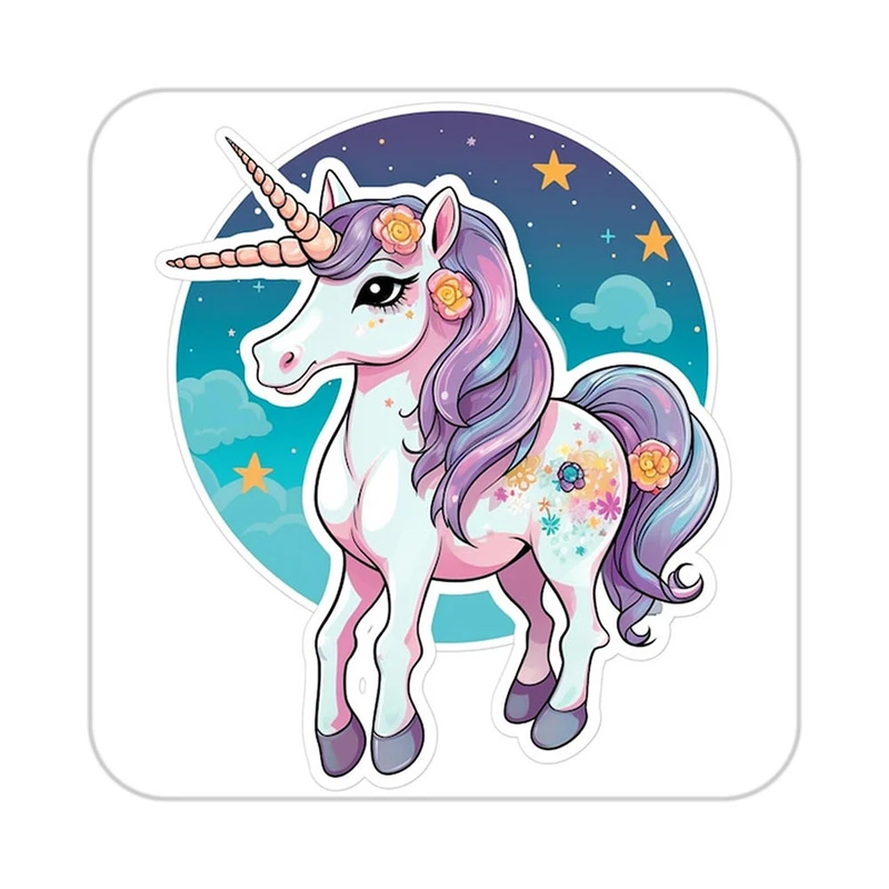 زیر لیوانی کاکتی طرح اسب تک شاخ و یونیکورن مدل mp29750