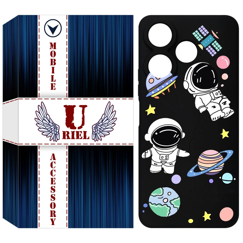 کاور یوریل قاب مدل KSH کد 25 طرح فضانوردان مناسب برای گوشی موبایل شیائومی Redmi 13 4G / Redmi 13 5G / Poco M6 4G