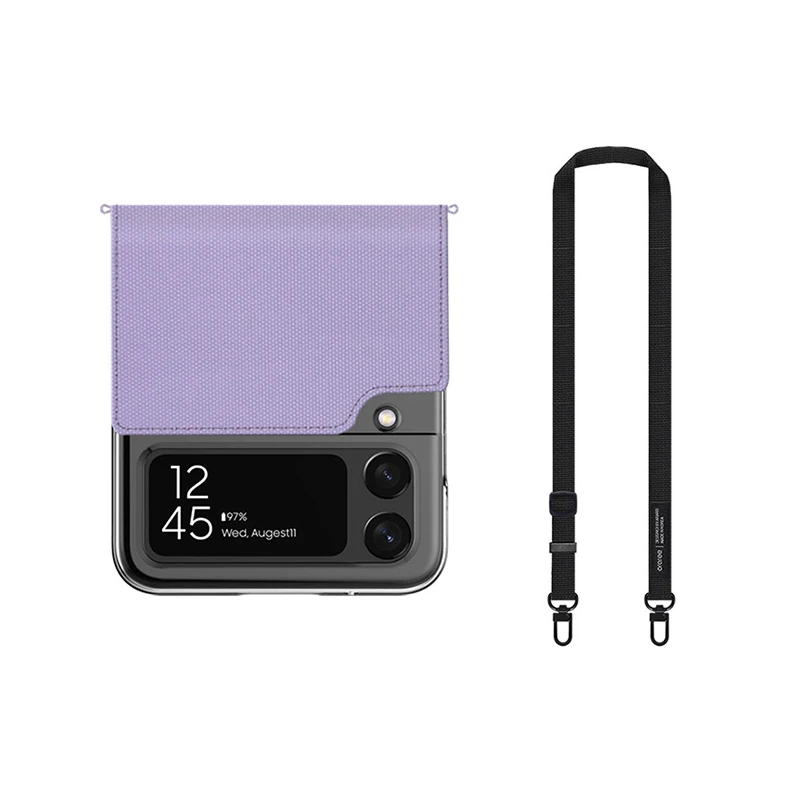 کاور آراری مدل Canvas Diary مناسب برای گوشی موبایل سامسونگ Galaxy Z Flip4 به همراه بند