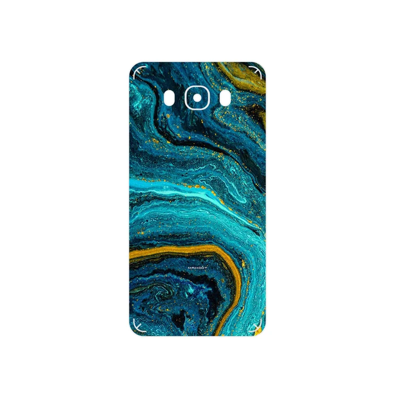 برچسب پوششی ماهوت مدل Turquoise marblewith golden streaks مناسب برای گوشی موبایل سامسونگ Galaxy J7 2016