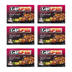 پودر فشرده حاوی عصاره گوشت گوساله هاتی کارا - 80 گرم بسته 6 عددی