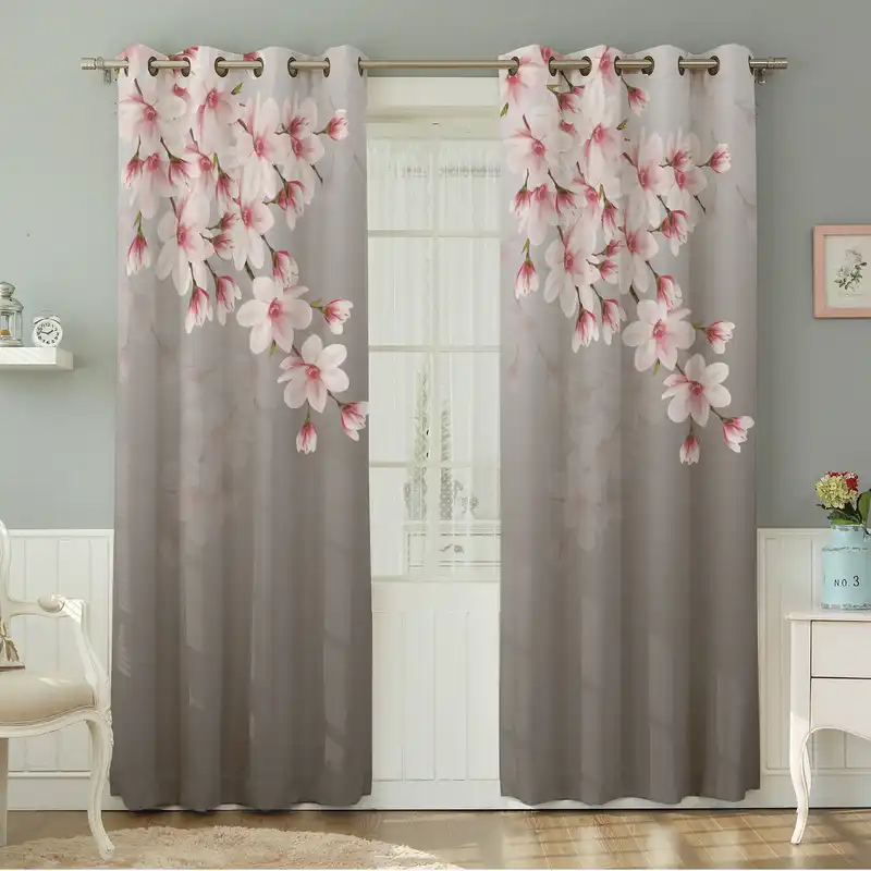 پرده نیروانا طرح گل مدل مخمل کد 8444 سایز 140×280 سانتی متر