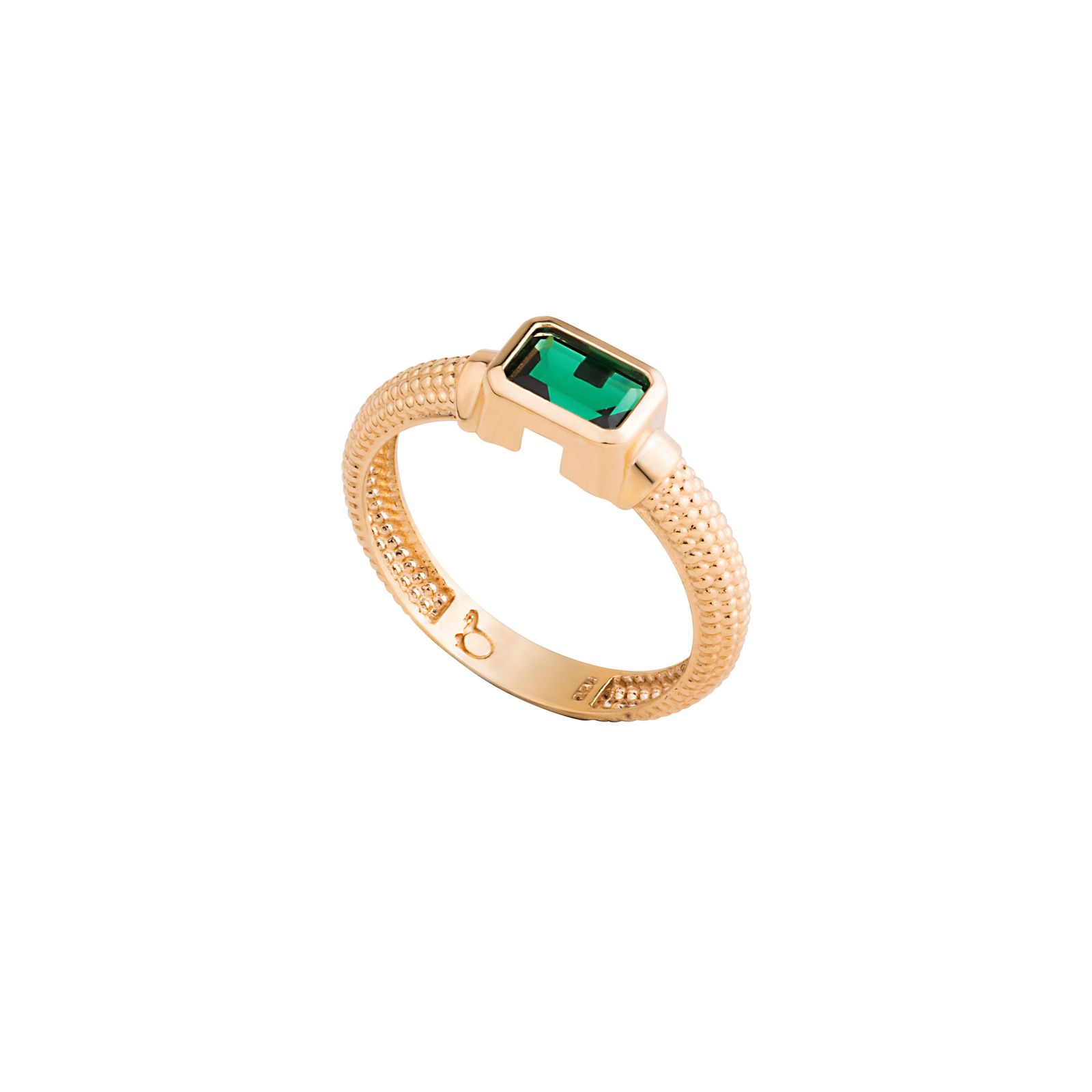 انگشتر طلا 18 عیار زنانه گالری شیدا مجد مدل باگت تورمالین افقی - - 1