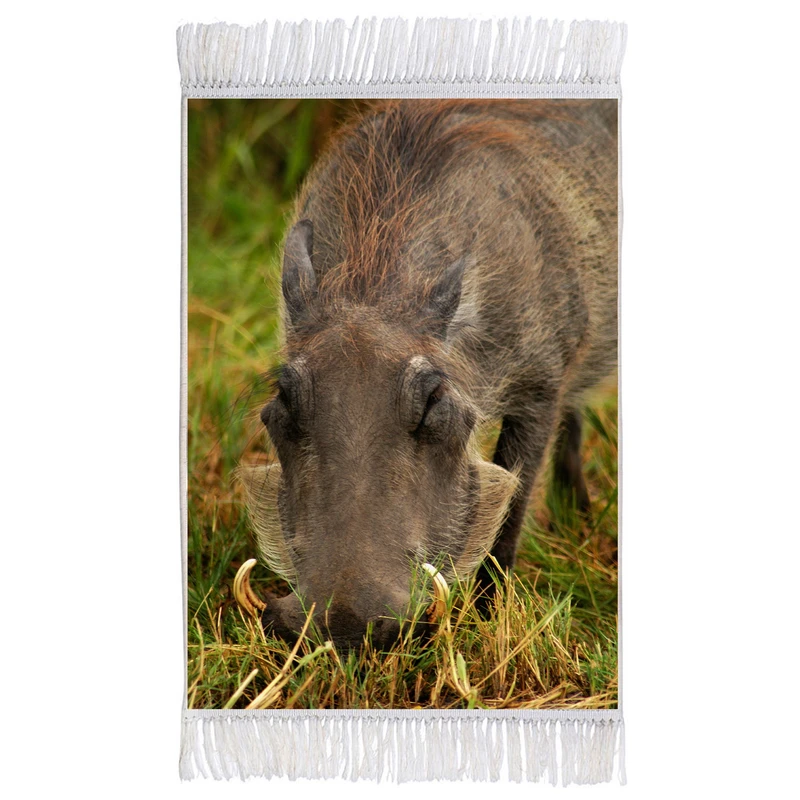 فرش ماشینی دیوارکوب اطلس آبی طرح گراز مدل T2006 