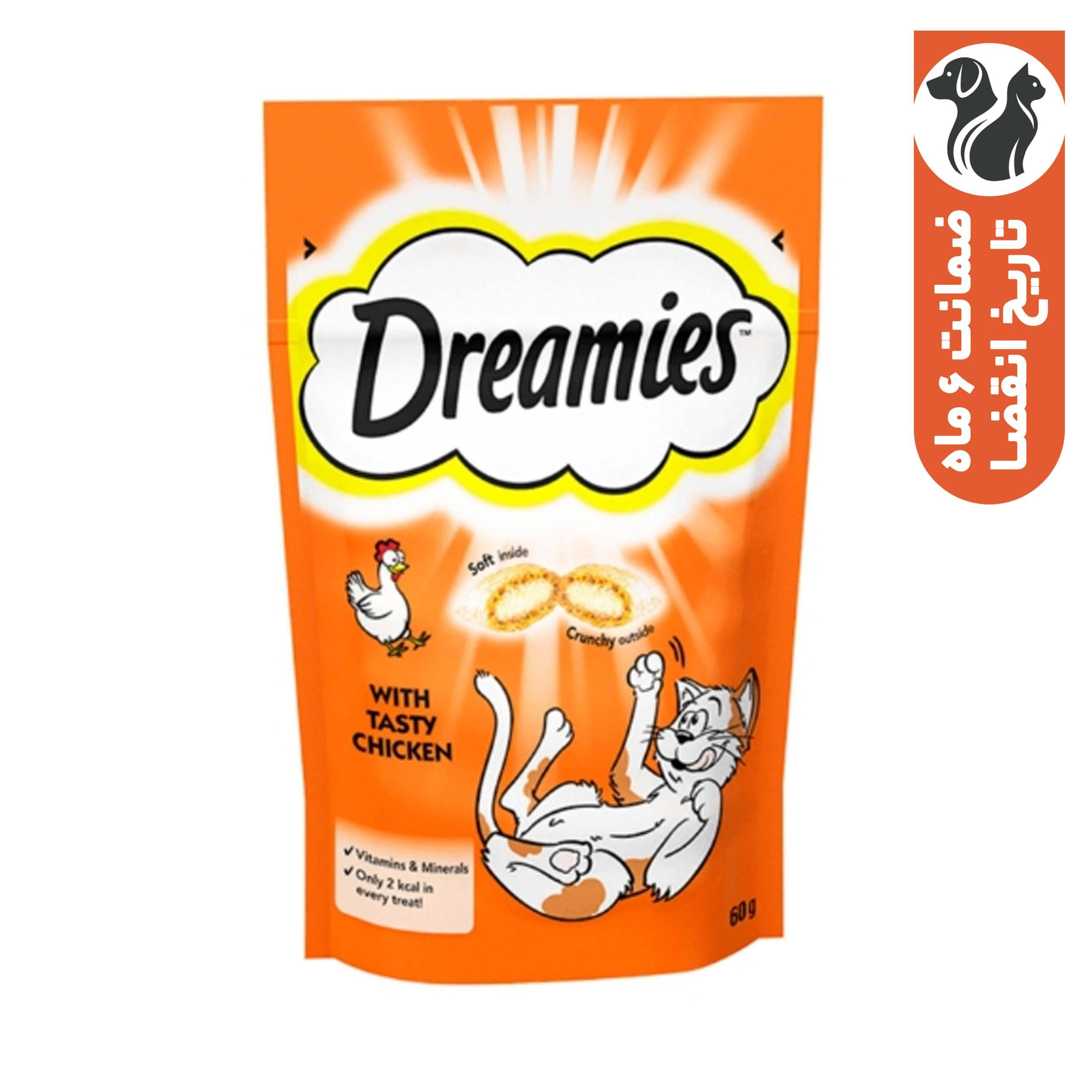 غذای تشویقی گربه دریمیز مدل مرغ وزن 60 گرم
